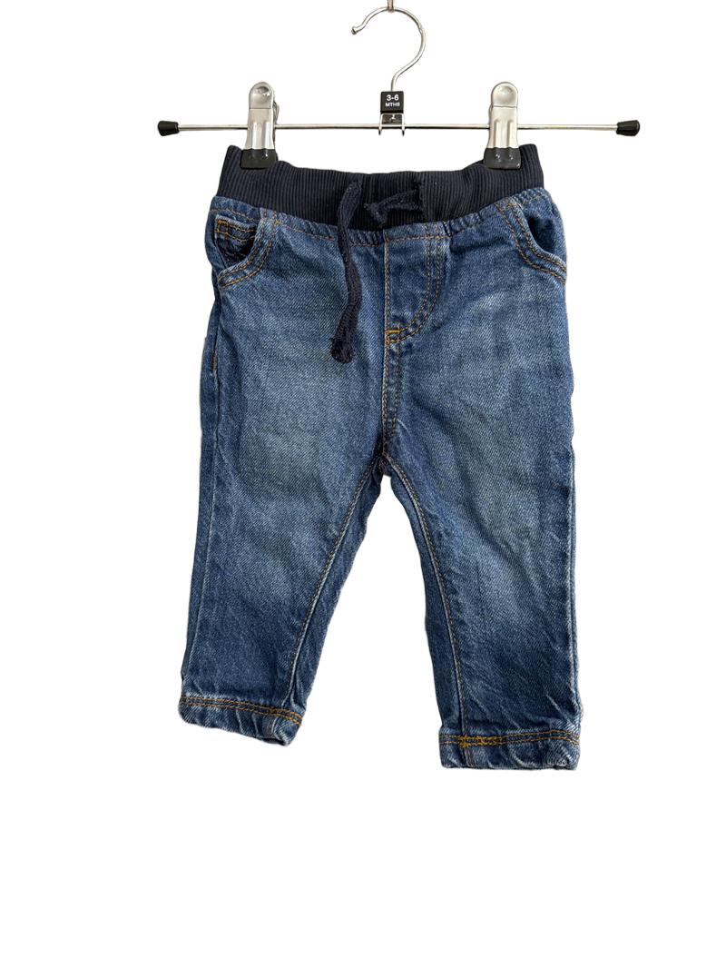 Preloved John Lewis - Blue Jeans With Drawstring Waist (3-6m)