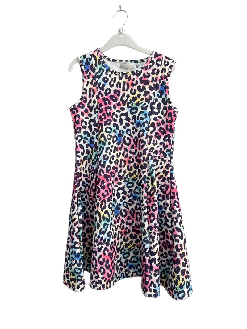 Preloved Matalan Retail Ltd - Multicolour Leopard Print Sleeveless Dress (9-10y)