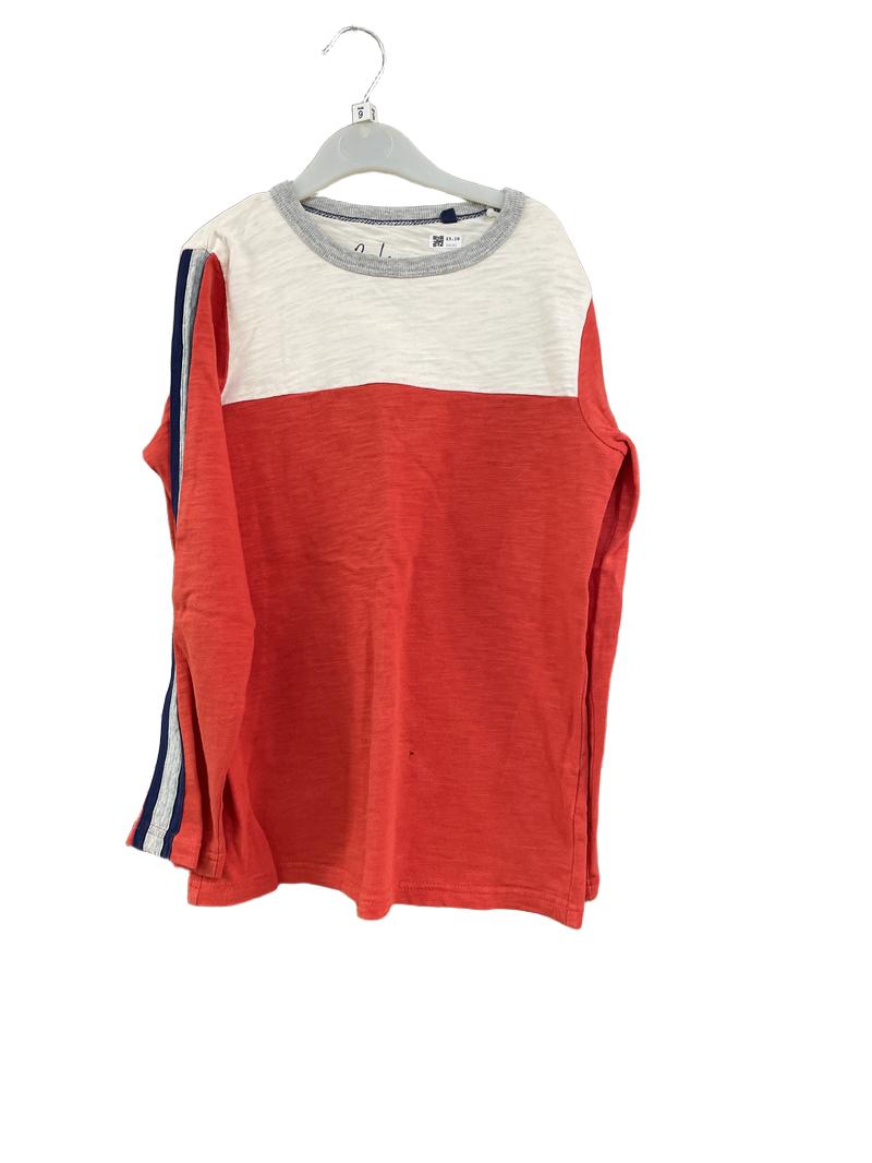 Preloved Boden - Red White Colour Block Long-sleeved T Shirt (9-10y)