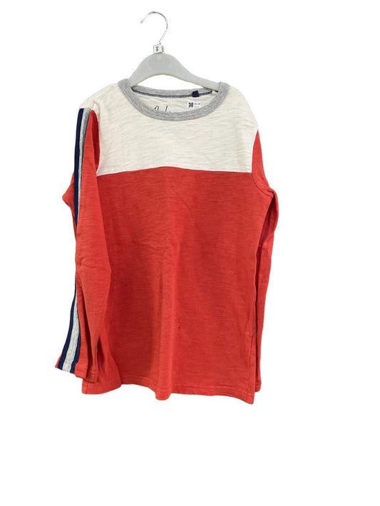 Preloved Boden - Red White Colour Block Long-sleeved T Shirt (9-10y)