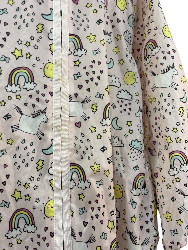 Preloved Next - Pink Rainbow Unicorn Puddlesuit Waterproof Onesie (5-6y)