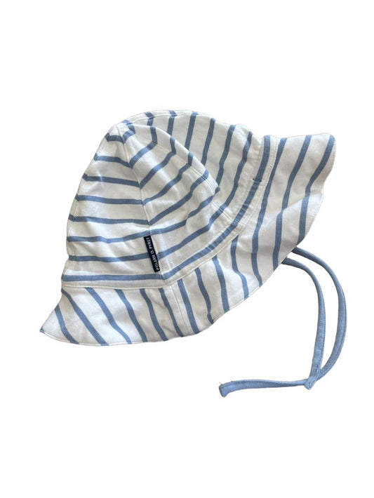 Preloved Polarn O. Pyret - Blue White Sun Hat (9-12m, 12-18m, 18-24m)