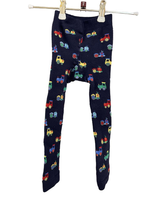 Preloved Jojo Maman Bebe - Navy Farm Vehicle Leggings (2-3y)
