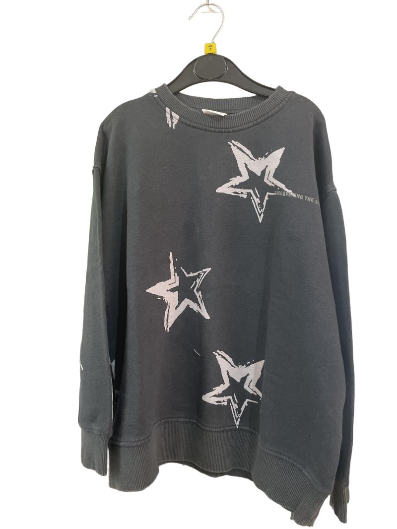 Preloved Zara - Black Star Print Discovering The Space Sweatshirt (7-8y)