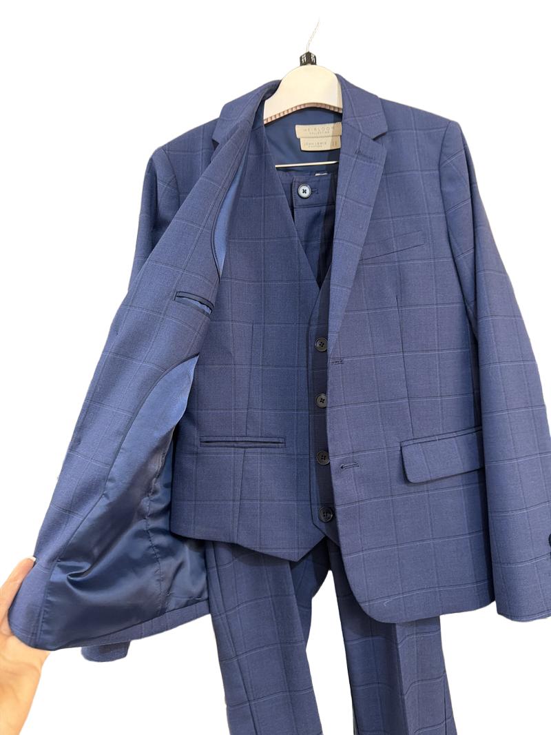 Preloved John Lewis - Blue Suit Blazer, Waistcoat, And Trousers, Heritage Collection (11-12y)