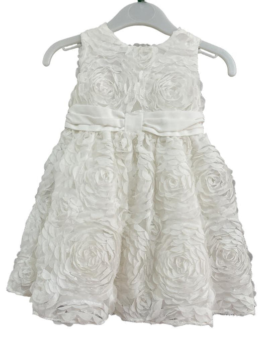 Preloved Baker Baby - White Textured Flower Dress (6-9m) - Dress