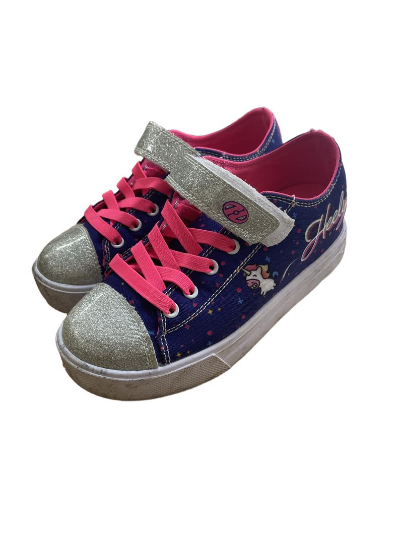 Preloved Heelys - Blue/Pink Silver Glitter, Unicorn Heelys (13 UK)