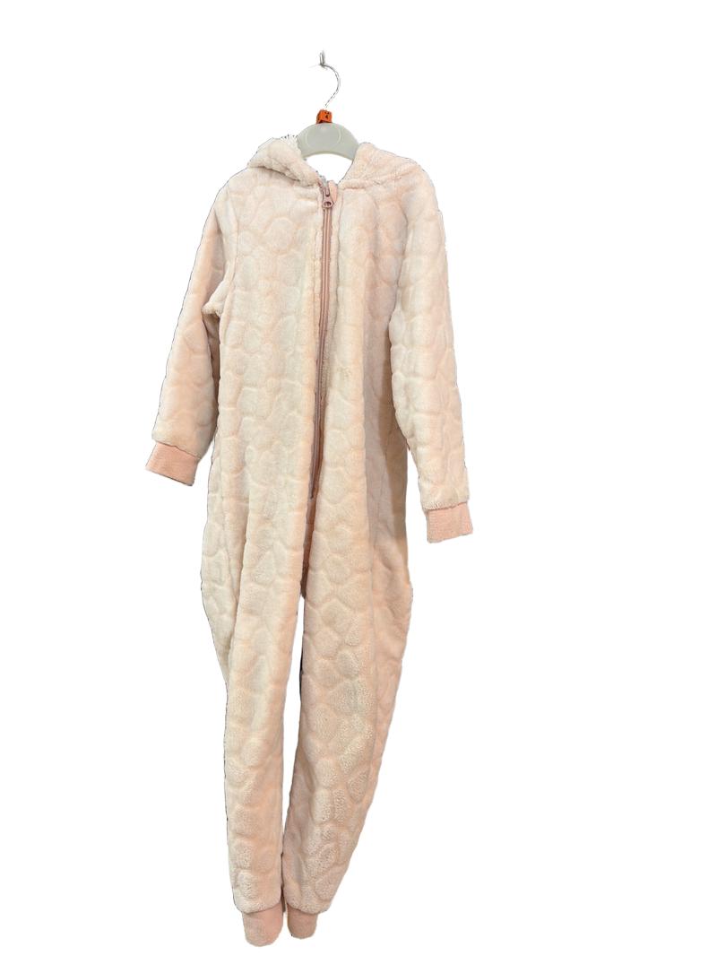 Preloved John Lewis - Pink Animal Fleece Zip Onesie (4y)