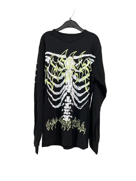 Preloved Vans - Black Skeleton Long-sleeved T Shirt, X Small (12-13y)