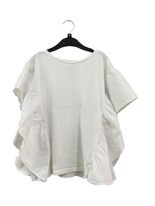 Preloved Zara - White Flutter Sleeve Top (11-12y) - Top