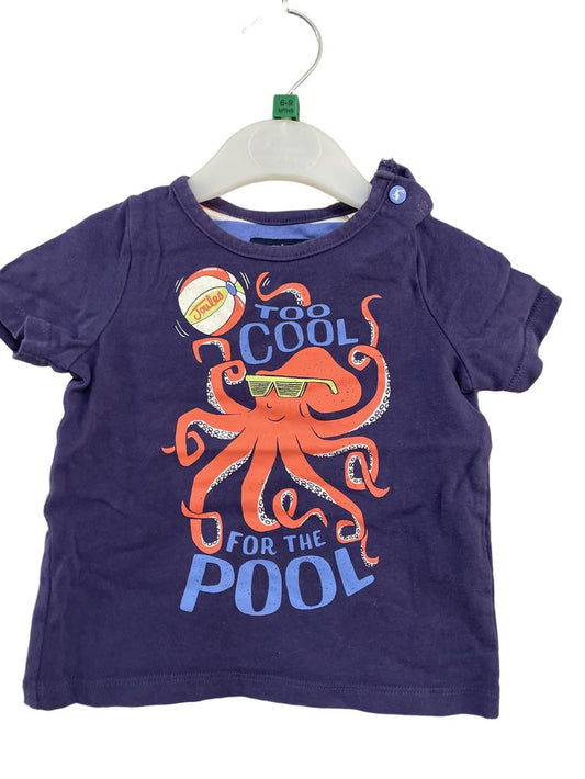 Preloved Joules - Navy Too Cool Octopus T Shirt (6-9m)
