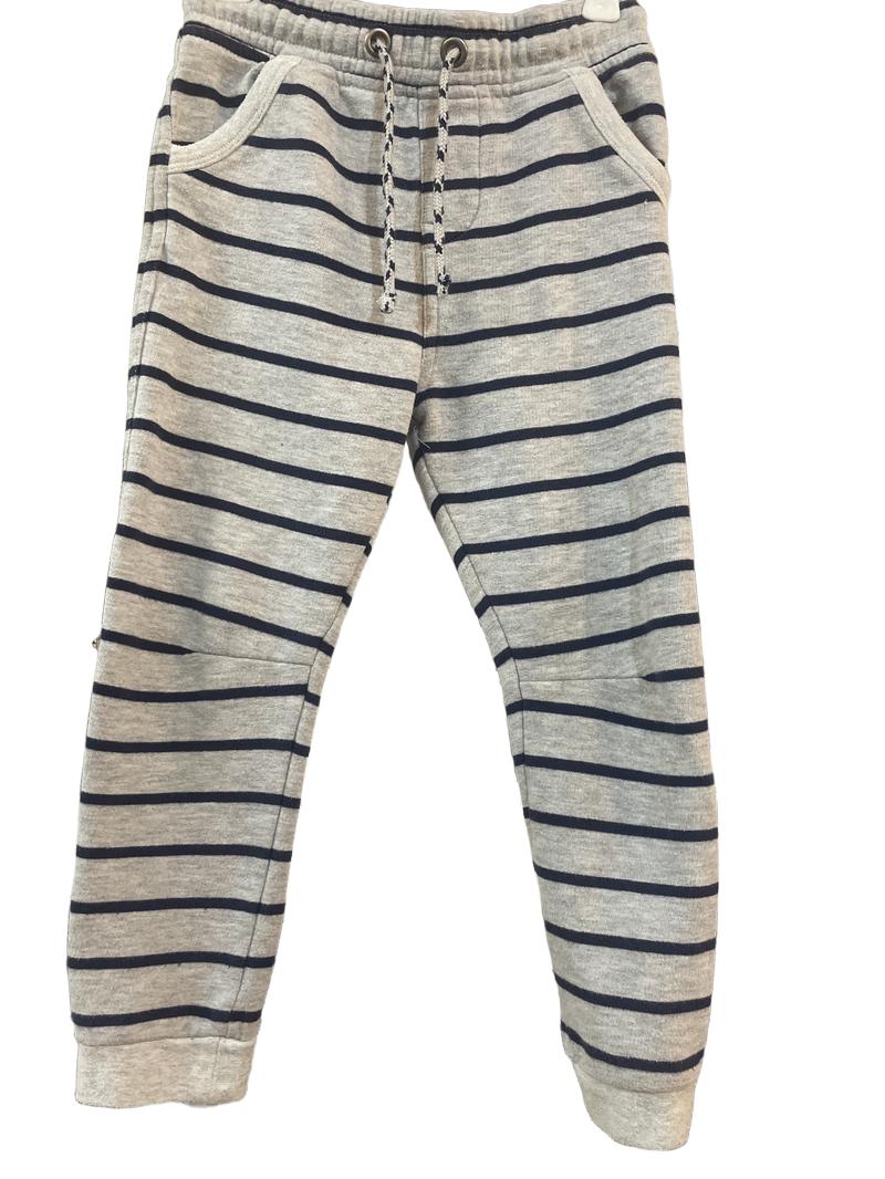 Preloved Red Fox - Gray Navy Stripe Joggers (4-5y)
