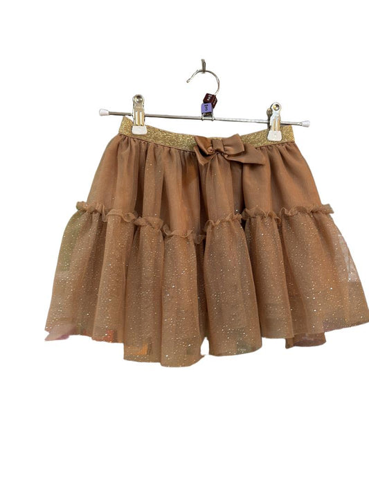 Preloved H&M - Dusty Brown Sparkle Tulle Tiered Mini Skirt (2-3y, 3-4y)