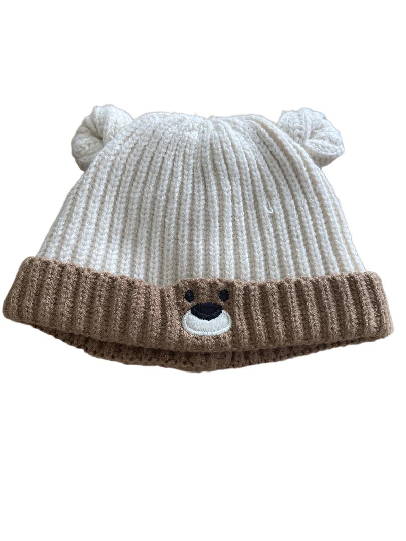 Preloved Next - Beige And Brown Knit Bear Hat. (Newborn)