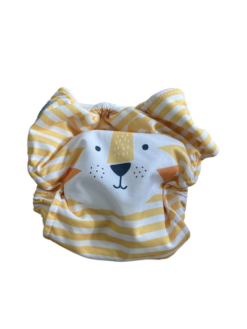 Preloved Kit & Kin - Yellow Stripe Lion Reusable Nappy.