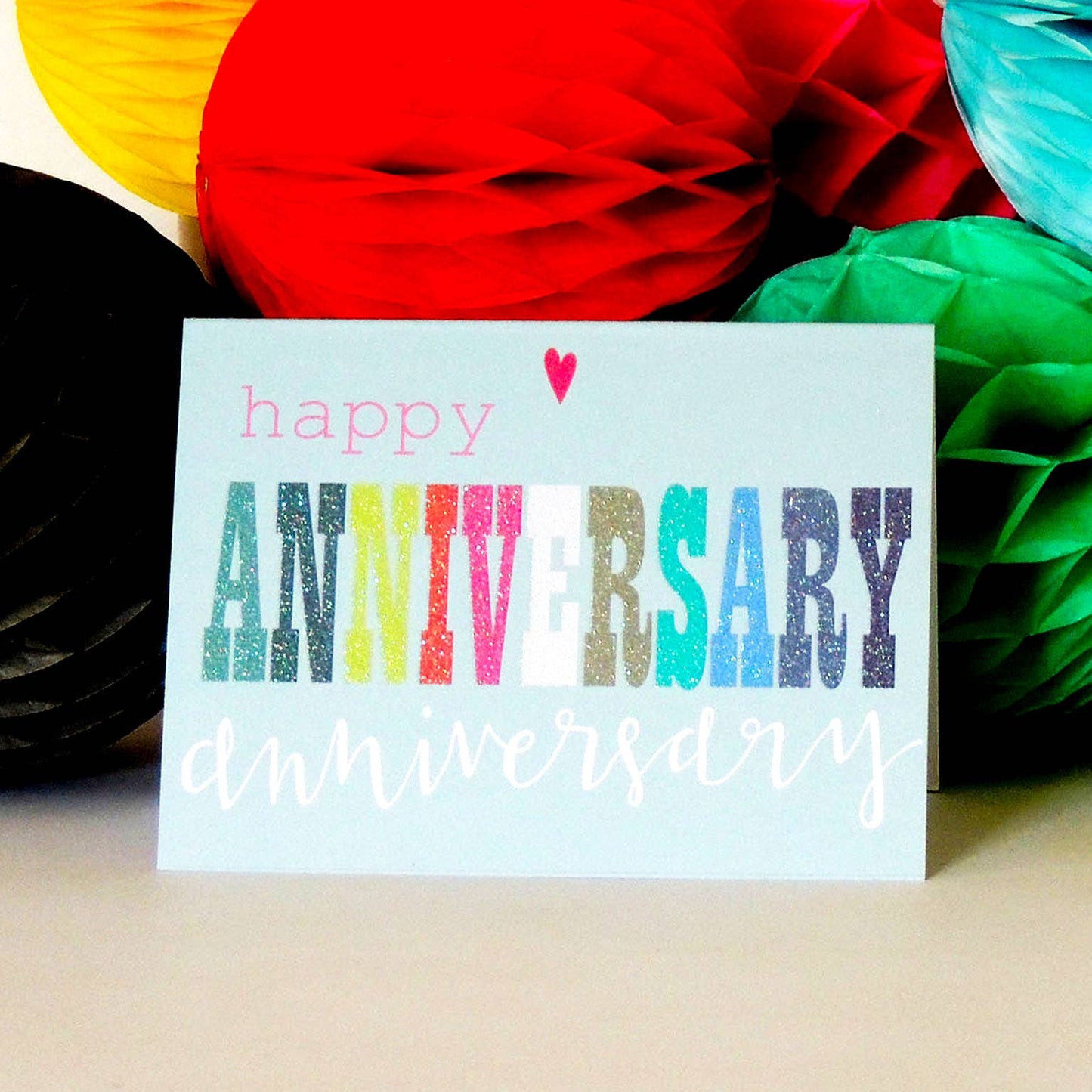 TW105 Anniversary Mini Card with Glittery Highlights