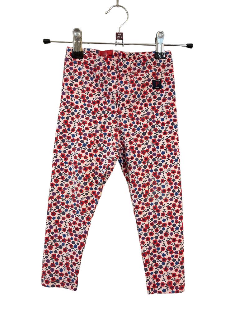 Preloved Polarn O. Pyret - Pink Floral Print Leggings (18-24m)