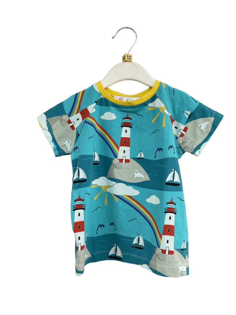 Preloved Evaboo - Blue Sea Print T Shirt (6-12m)