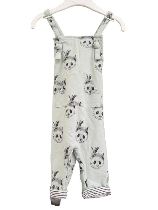 Preloved Mamas And Papas - Green Panda Dungarees (3-6m)