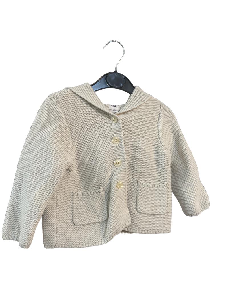 Preloved Gap - Cream Knit Button Cardigan With Hood And Ears (12-18m)