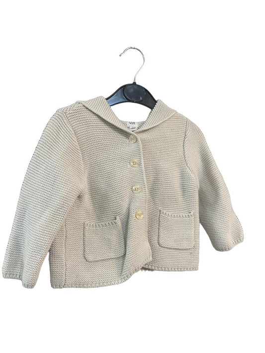 Preloved Gap - Cream Knit Button Cardigan With Hood And Ears (12-18m)