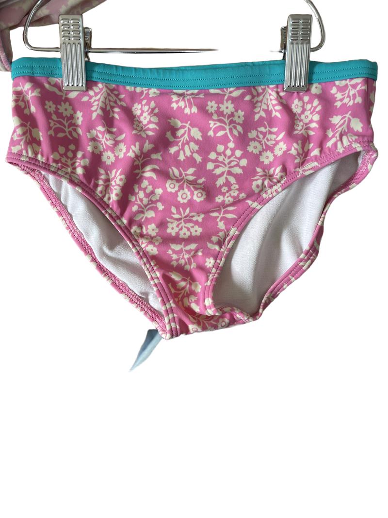 Preloved Boden - Pink Floral Long-sleeved Two Piece Swim Suit (7-8y)