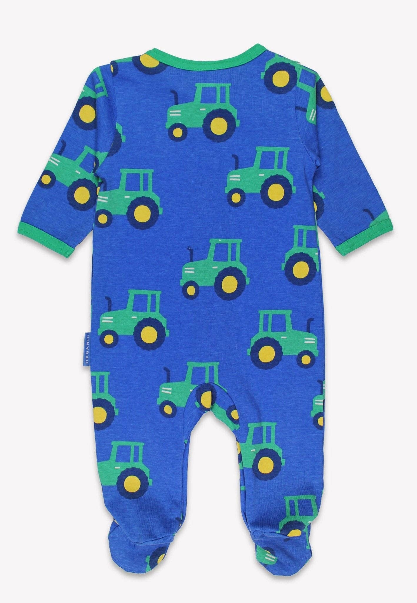 Organic Hillside Tractor Print Babygrow