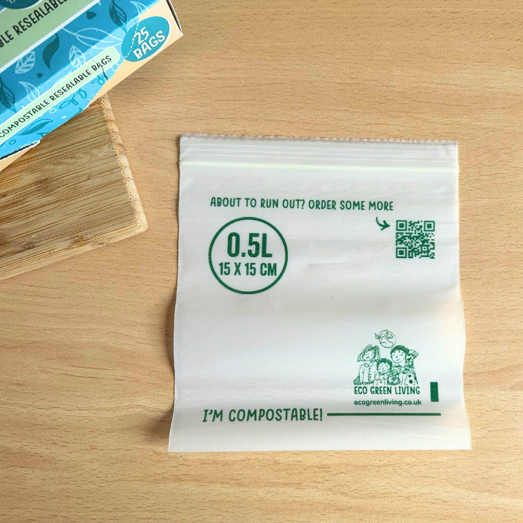 Compostable Resealable Bags Small  | 0.5 Litre (25 bags)