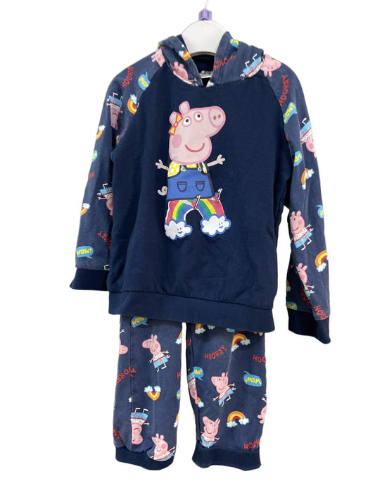 Preloved ABD Ltd - Navy Peppa Pig Hoodie Joggers Tracksuit Outfit (3-4y)