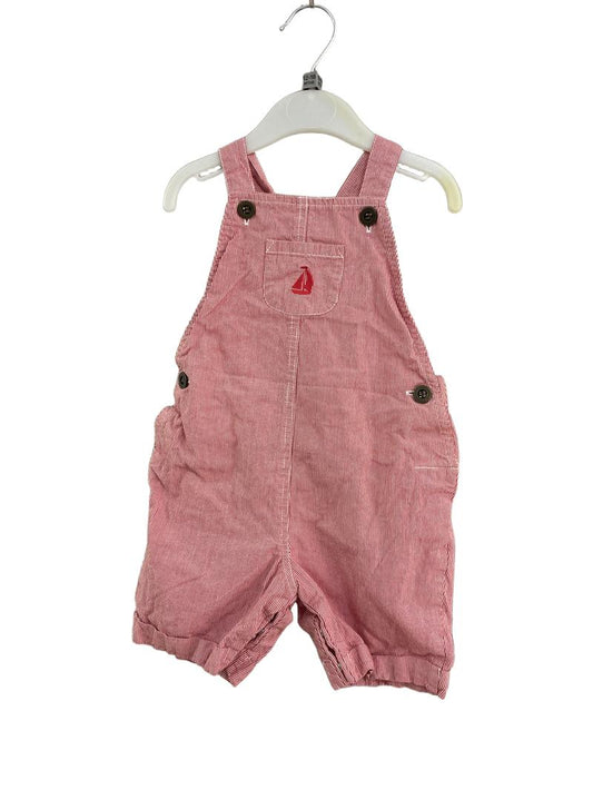Preloved Jojo Maman Bebe - Red White Stripe Shorts Dungarees (12-18m)