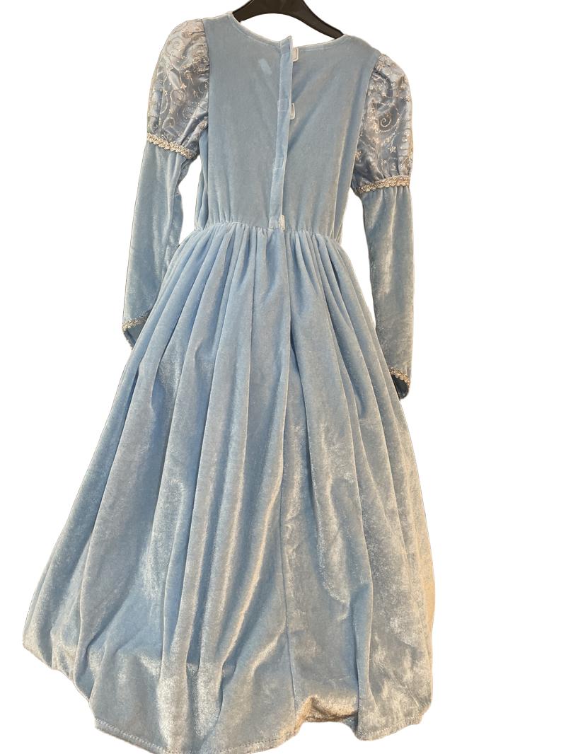 Preloved Dream Play Imagine - Blue Glitter Cinderella Elsa Ball Gown With Hoop Skirt (3-4y)
