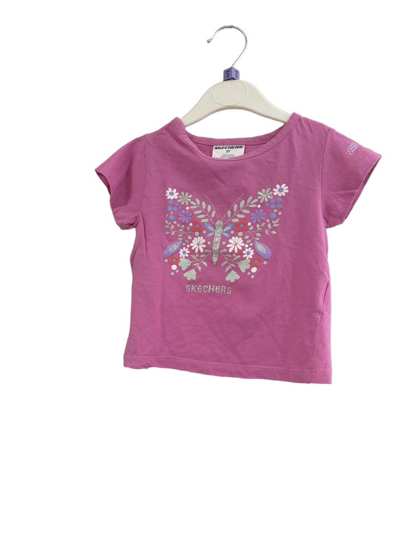 Preloved Skechers - Pink Butterfly T Shirt (3-4y)
