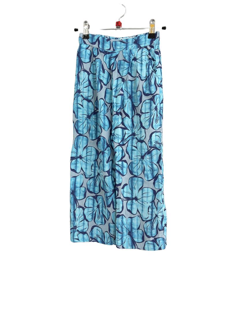 Preloved Zara - Blue Floral Trousers (8-9y)