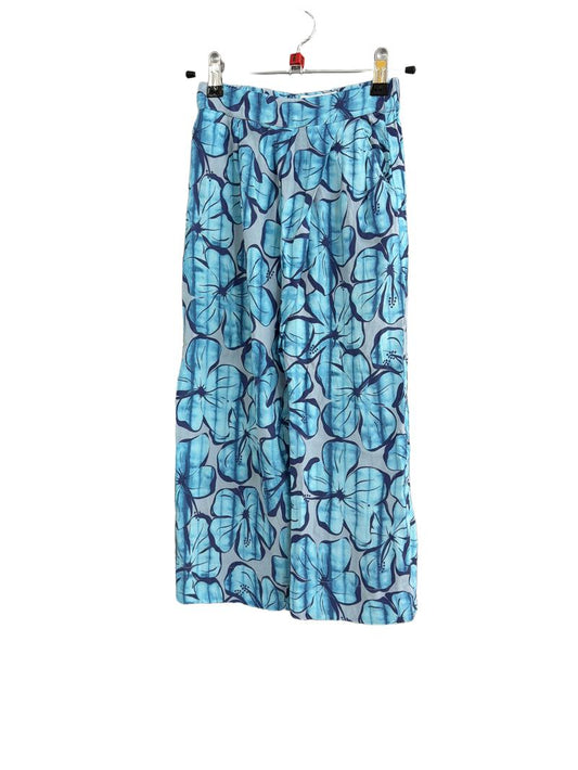 Preloved Zara - Blue Floral Trousers (8-9y)