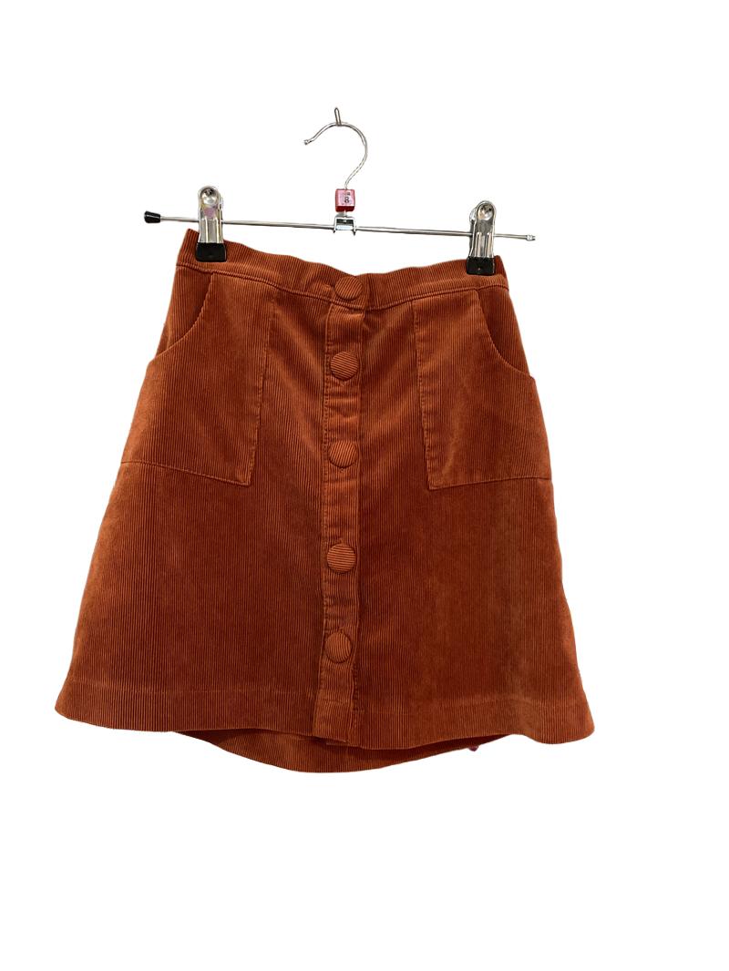 Preloved Marks & Spencer - Orange Corduroy Mini Skirt (8-9y)