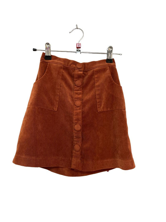 Preloved Marks & Spencer - Orange Corduroy Mini Skirt (8-9y)