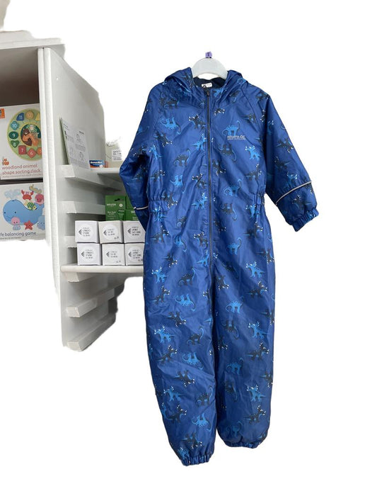 Preloved Regatta Great Outdoors - Blue Dinosaur Puddlesuit (3-4y)