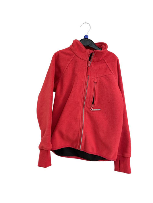 Preloved Polarn O. Pyret - Red Fleece Zip Windbreaker (6-7y)