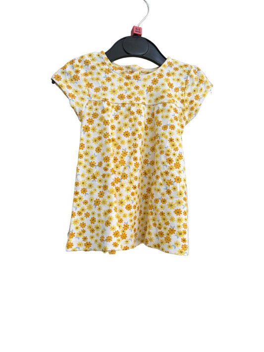 Preloved C&A - White Yellow Floral Print Short-sleeved Dress (Newborn)