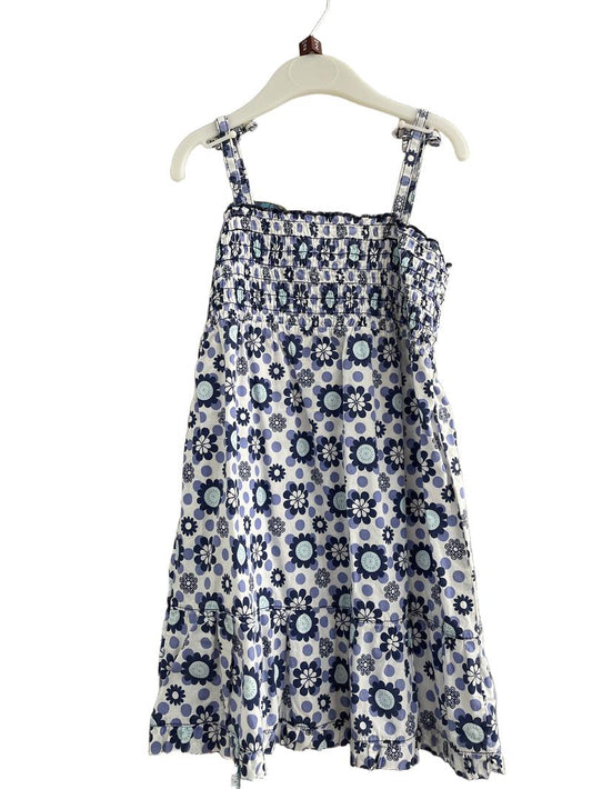 Preloved Cherokee - Blue / White Flower Print Dress (2-3y)