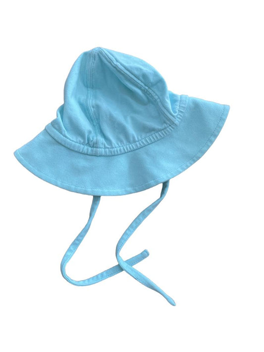Preloved Polarn O. Pyret - Blue Baby Sun Hat With Tie (2-4m)