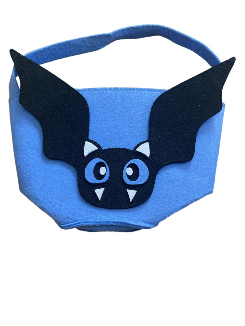 Preloved Unknown Brand - Blue Trick Or Treat Felt Bucket With Black Bat.