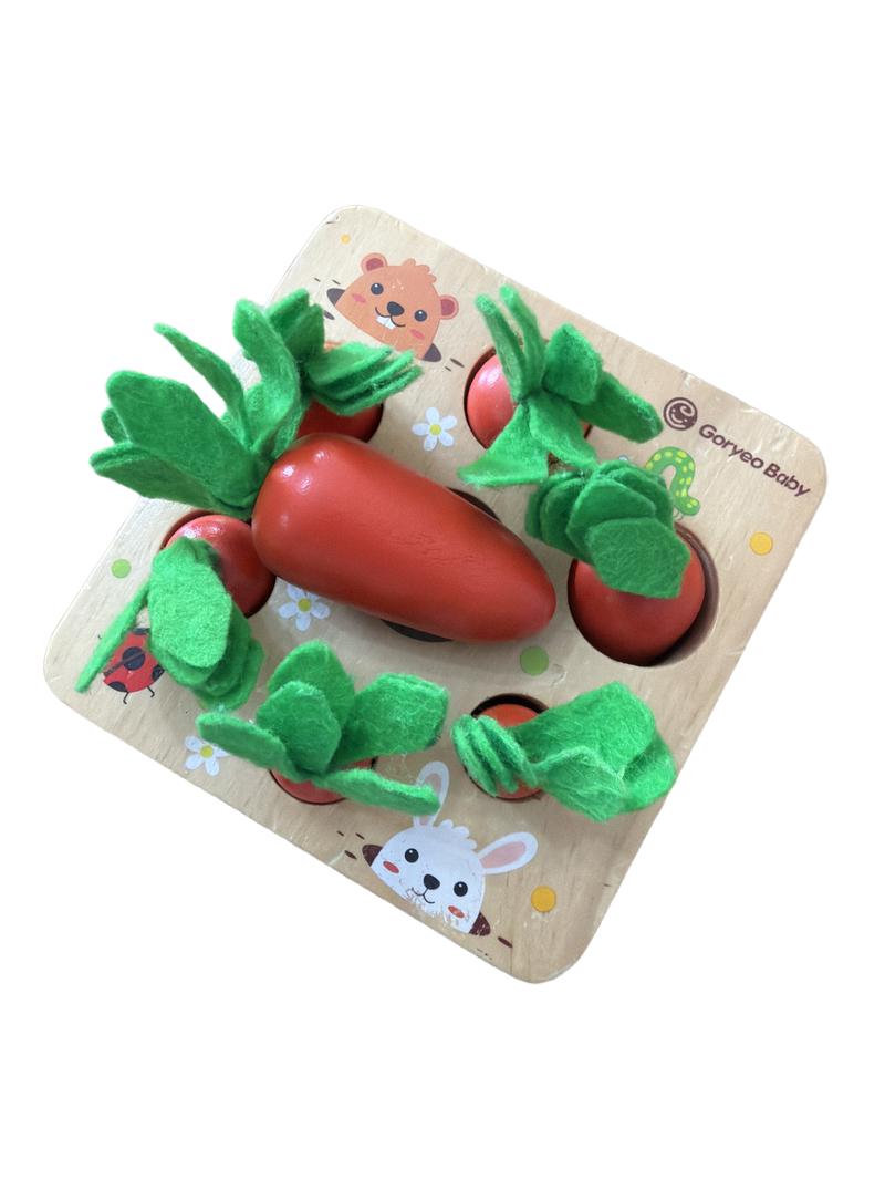 Preloved Toys - Wooden Carrot Size Sorter Puzzle - Goryeo Baby