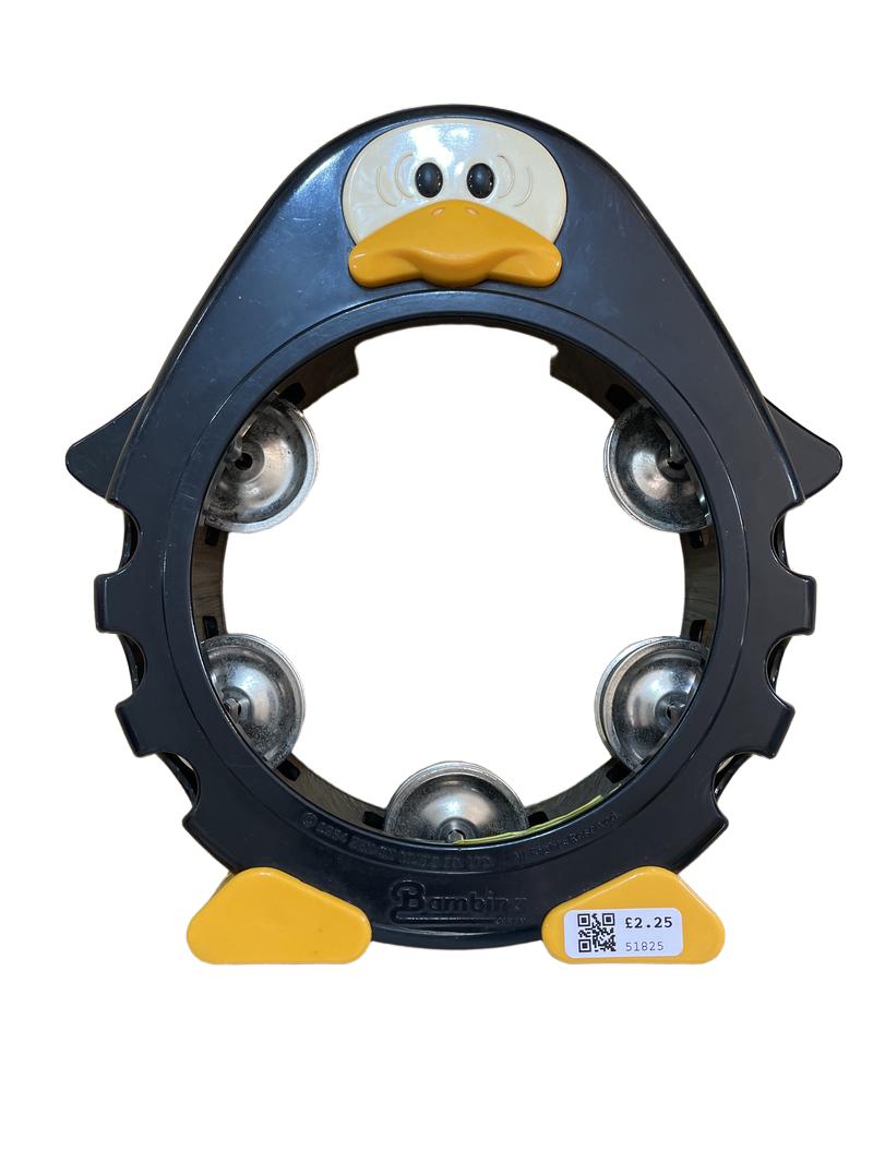 Preloved Toys - Black Penguin Plastic Tambourine - Bambina