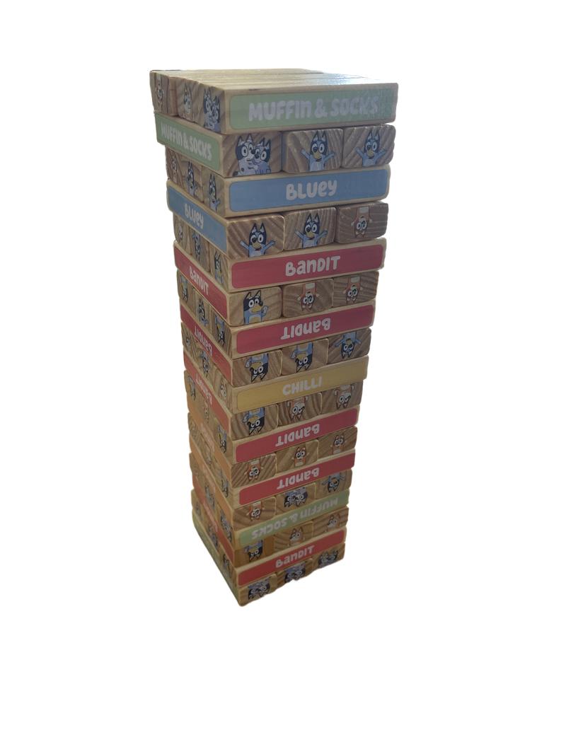 Preloved Toys - Bluey Wooden Tumbling Tower (Jenga) - 8th Wonder Ltd.