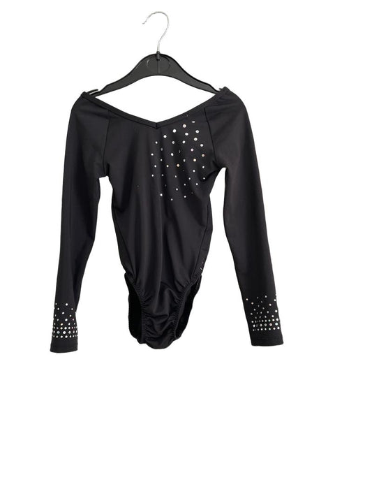 Preloved Unknown Brand - Black Long-sleeved Sequin Leotard (7-8y)