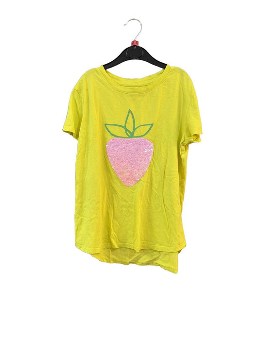 Preloved Gap - Yellow Sequin Strawberry T Shirt, Size L (10-11y)