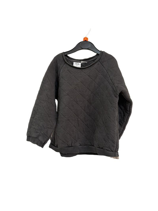 Preloved Zara - Black Quilted Sweatshirt Jumper (4-5y)