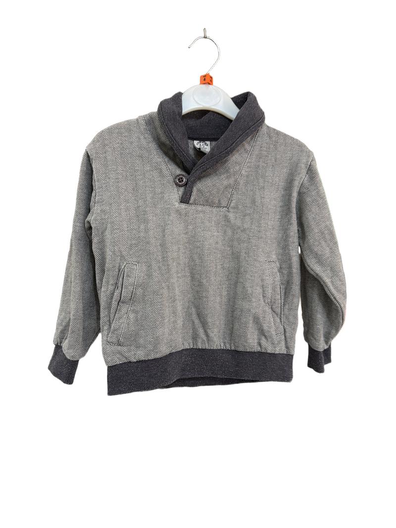 Preloved Charanga - Navy Gray Herringbone Jumper (4-5y)