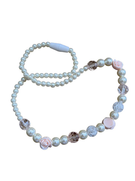 Preloved Unknown Brand - Pink Flower Pearl Necklace
